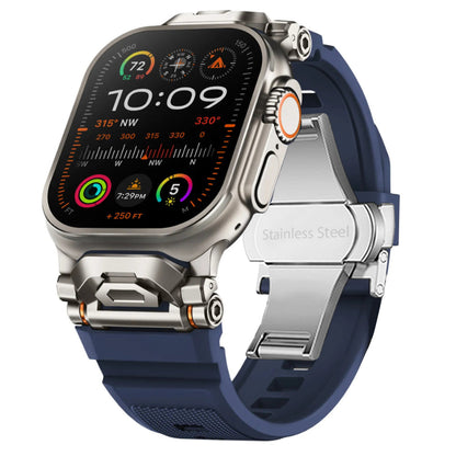 Comfortable replacement silicone watch strap, unisex, featuring quick-release mecha lugs.
