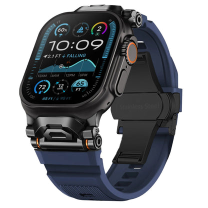 Smartwatch accessory: durable silicone band for unisex wrists, secure mecha lugs.