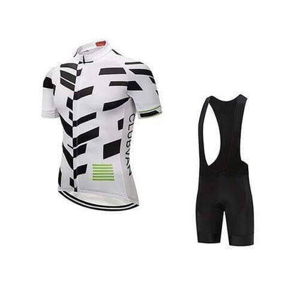 Skull themed cycling activewear set with breathable jersey and ergonomically padded shorts