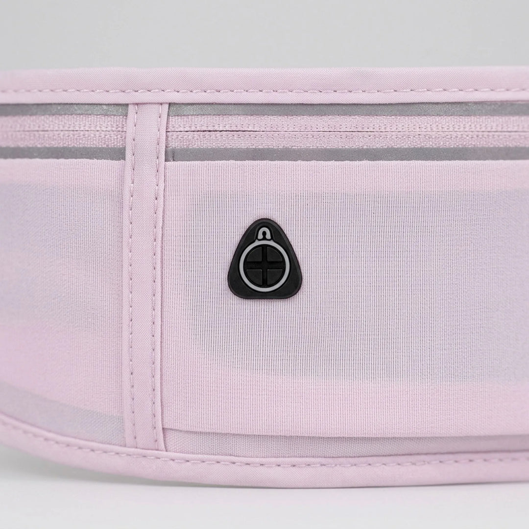 Reflective slim sports waist belt for secure phone holder. Unisex running pack, essential activewear accessory.