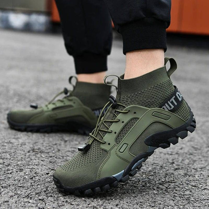 Unisex slip-on hiking shoes, breathable material, ideal for outdoor adventure & trekking