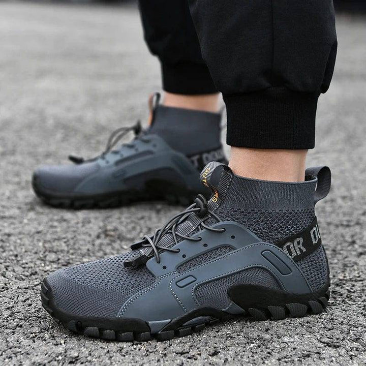 Durable unisex slip-on sneakers for hiking, featuring a breathable and comfortable design
