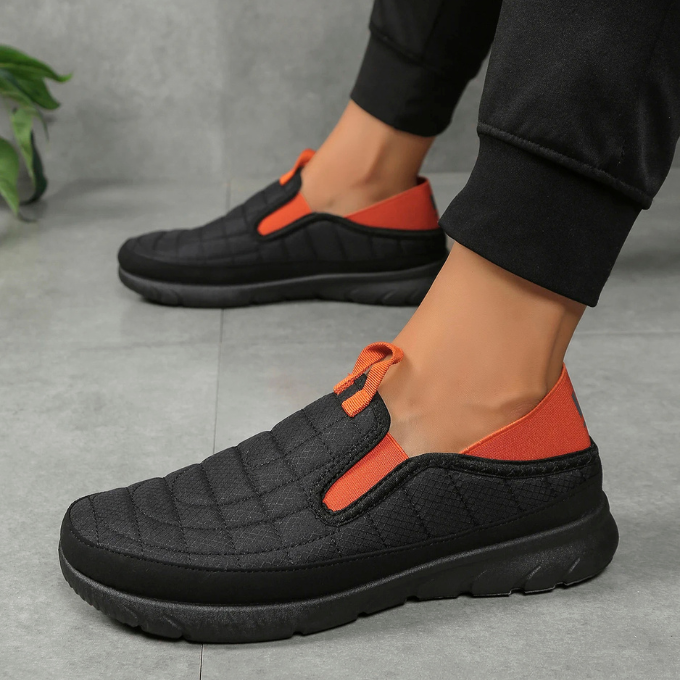 Lightweight everyday walking shoes, slip-on style, breathable fabric, and unisex appeal.