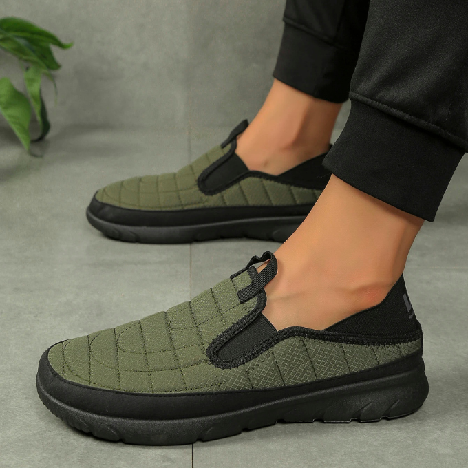 Comfortable slip-on walking shoes with breathable upper and lightweight design for casual wear.