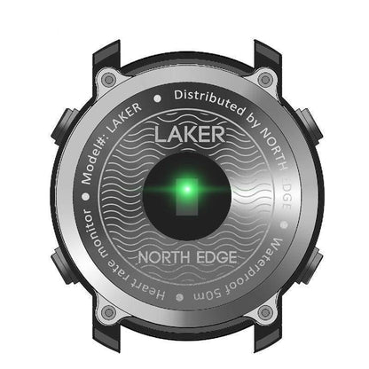 Unisex smart digital watch, black silicone band, displaying time and heart rate, ideal for fitness.