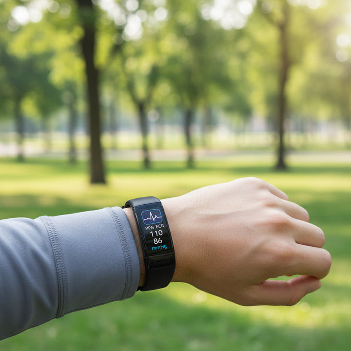 Unisex Smart Health Armband for ECG, blood pressure & heart rate. Daily wellness & fitness tracker.