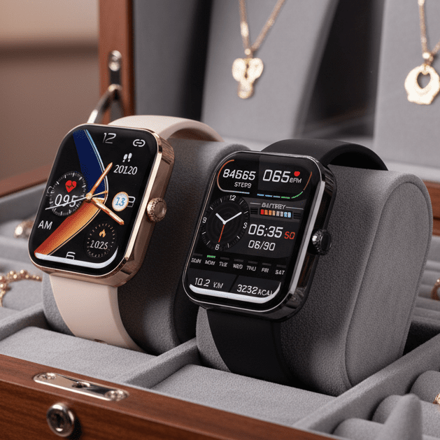 Unisex smart health monitor watch with non-invasive glucose, heart rate, and sleep tracking.