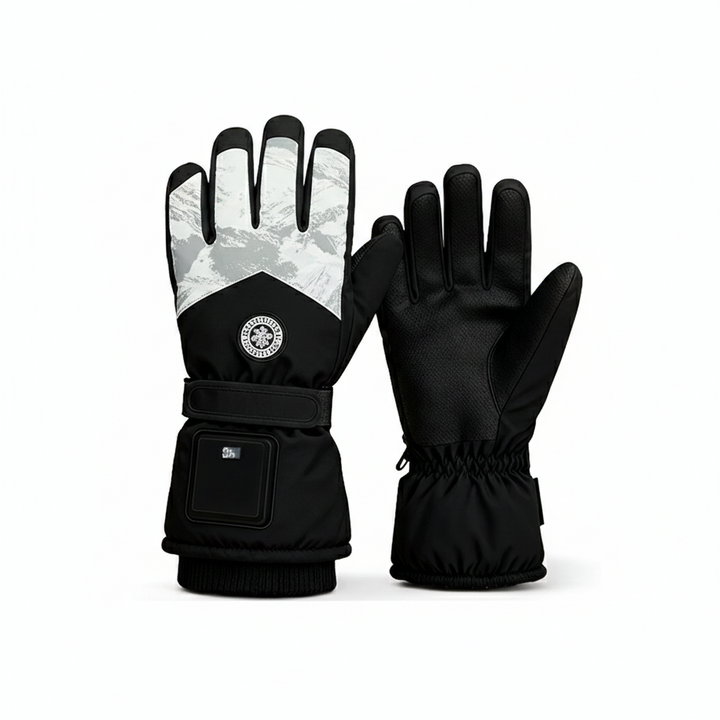 Unisex cold weather gear: heated gloves in a minimalist design, ready for any winter sport.
