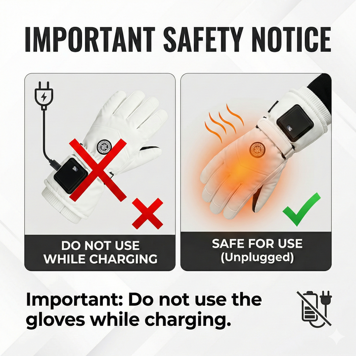 Heated gloves for outdoor activities, showcasing breathable and waterproof material technology.