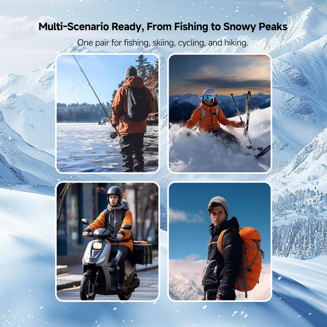 Electric heated gloves for men and women, designed for comfort and cold weather protection.