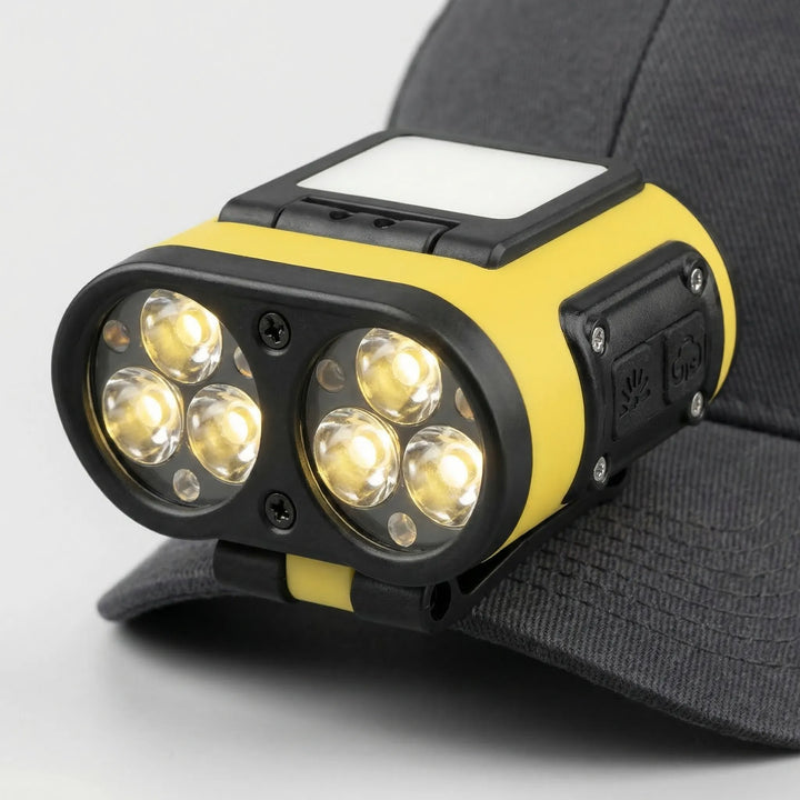 Compact LED clip light with smart sensor. Provides bright, hands-free illumination for outdoor activities and emergencies.