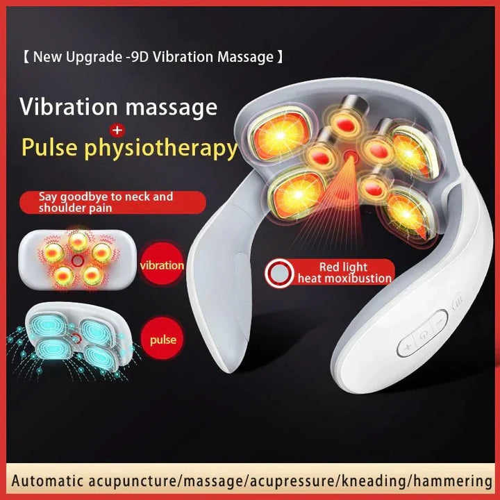 Acupressure Shiatsu Neck Massager: Heat & Vibration for Deep Relaxation & Stress Relief.