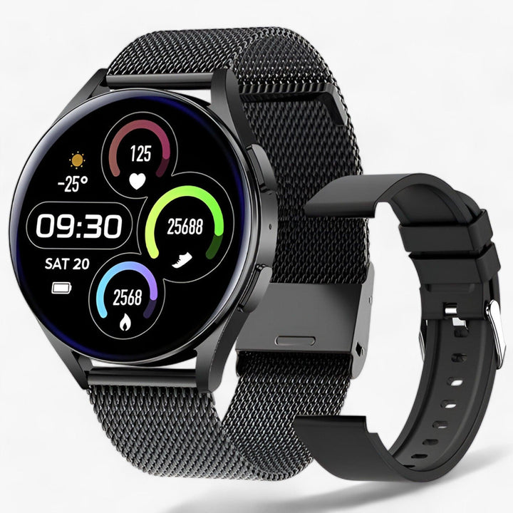 Evelyne smart fitness watch worn by a user, highlighting its comfort and daily wear functionality.