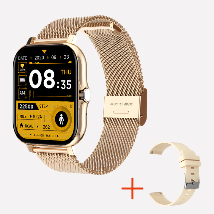 Unisex smartwatch with GPS tracking and SOS call feature for personal security and emergency alerts.