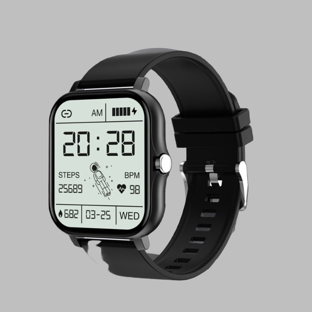 Unisex smartwatch with heart rate & activity tracker, sleep monitor, and smart notifications. Essential wearable tech.