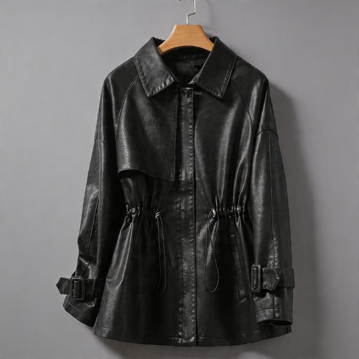 Close-up of Unisex Smooth Finish Urban Jacket, highlighting its sleek, modern design and smooth texture. Comfortable outerwear.