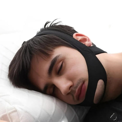 Adjustable neoprene full head chin strap providing effective snore relief & sleep apnea support.
