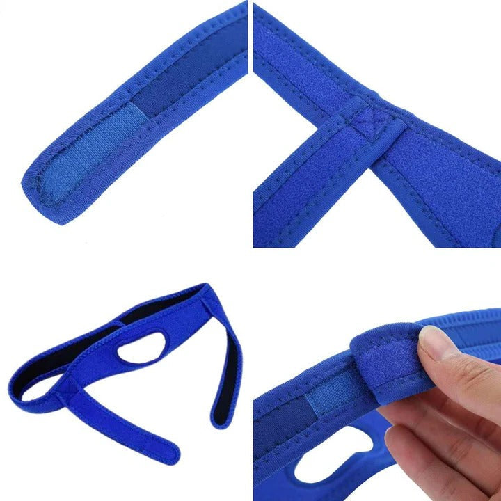 Soft, breathable sleep apnea chin strap for women & men. Provides snore relief & comfortable night sleep.