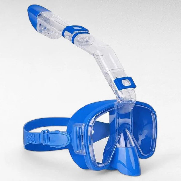Full face snorkeling mask for adults with anti-fog panoramic view & dry top.