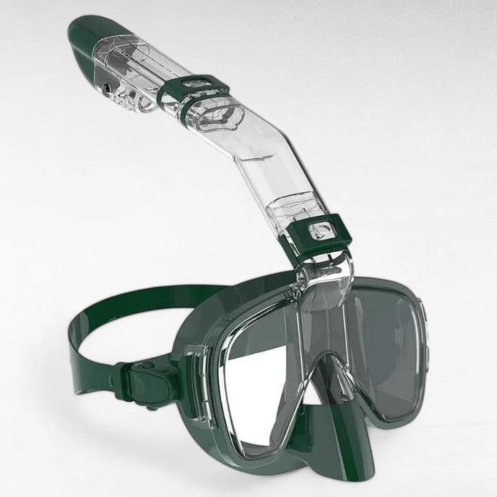 Premium diving mask, full face design, dry top, anti-fog lens for marine exploration.