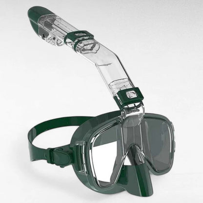 Premium diving mask, full face design, dry top, anti-fog lens for marine exploration.