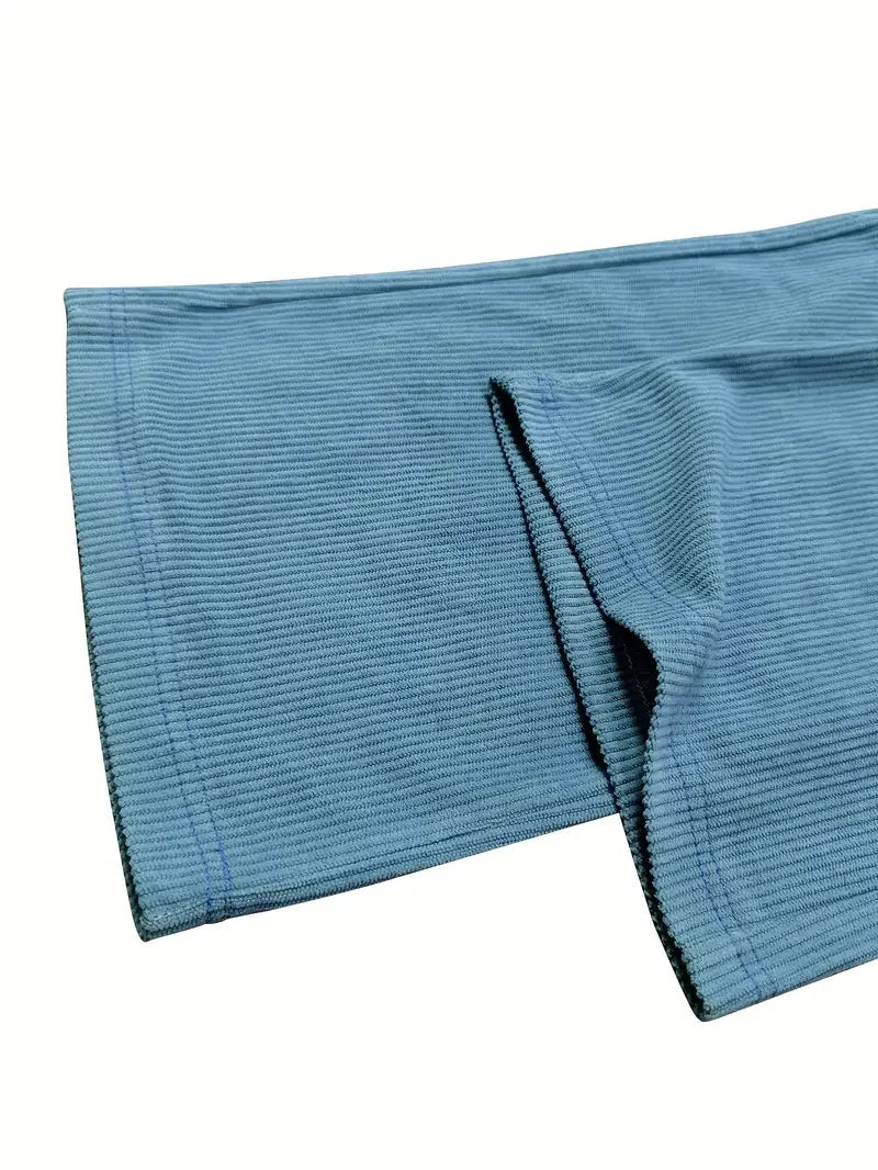 Soft corduroy wide leg pants: relaxed fit, drawstring, unisex design for ultimate comfort.