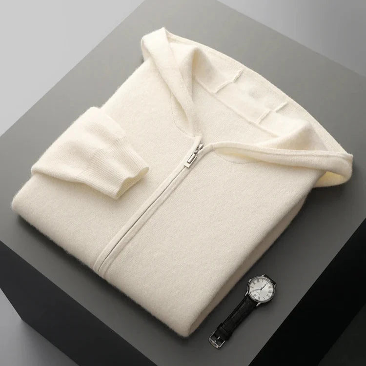Unisex full-zip hoodie, designed for ultimate comfort and modern casual wear in any season.