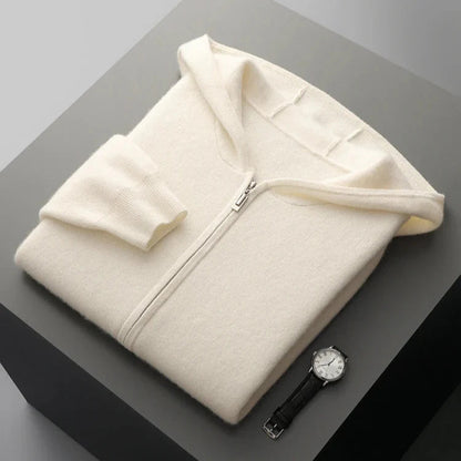 Unisex full-zip hoodie, designed for ultimate comfort and modern casual wear in any season.