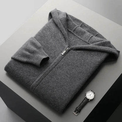 Stylish unisex full-zip hoodie, offering everyday comfort and a modern look for any gender.