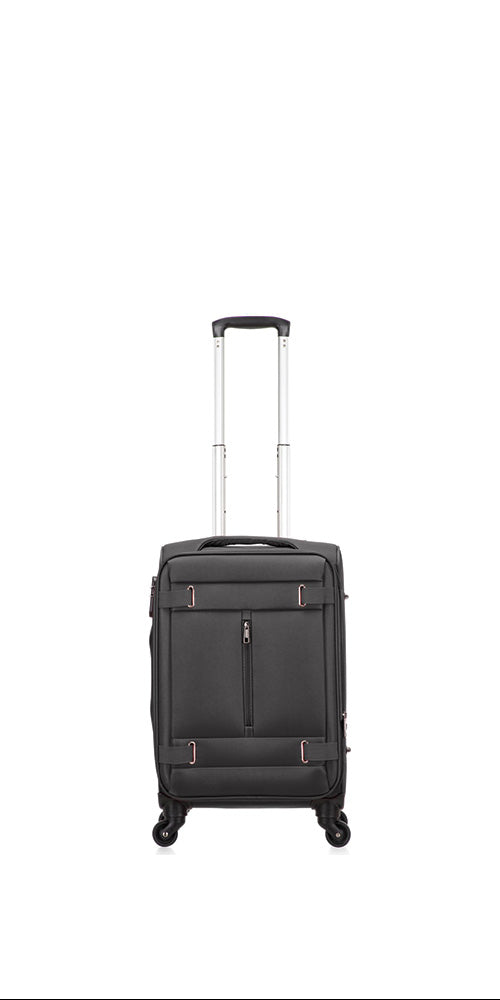 Unisex softshell carry-on luggage with TSA lock, perfect for short trips and weekend getaways.