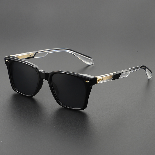 Unisex Solar Frost Square Sunglasses, featuring a stylish frosted acetate frame for UV & glare protection.