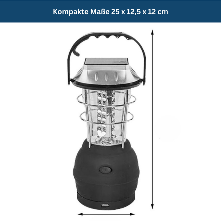 Unisex camping light, solar & USB rechargeable, durable for hiking, camping, and emergencies.
