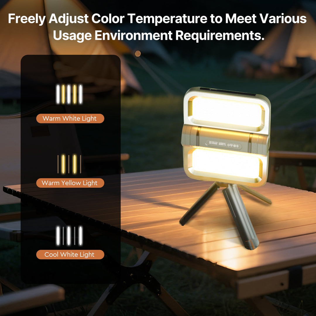 USB rechargeable floodlight, dual charging via solar and USB, ultimate versatility for camping & emergencies