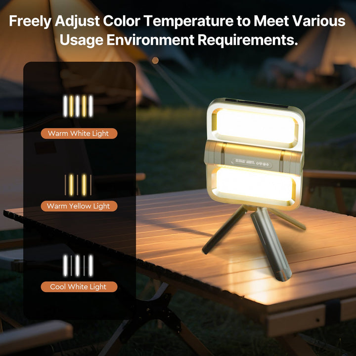 USB rechargeable floodlight, dual charging via solar and USB, ultimate versatility for camping & emergencies