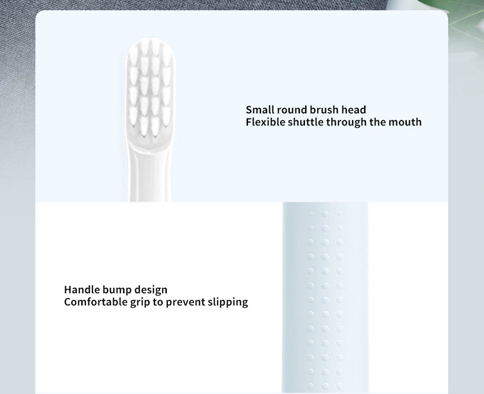 Close-up of brush head on unisex sonic electric toothbrush for effective plaque removal.