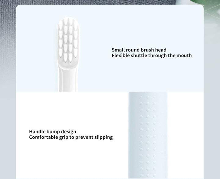 Close-up of brush head on unisex sonic electric toothbrush for effective plaque removal.