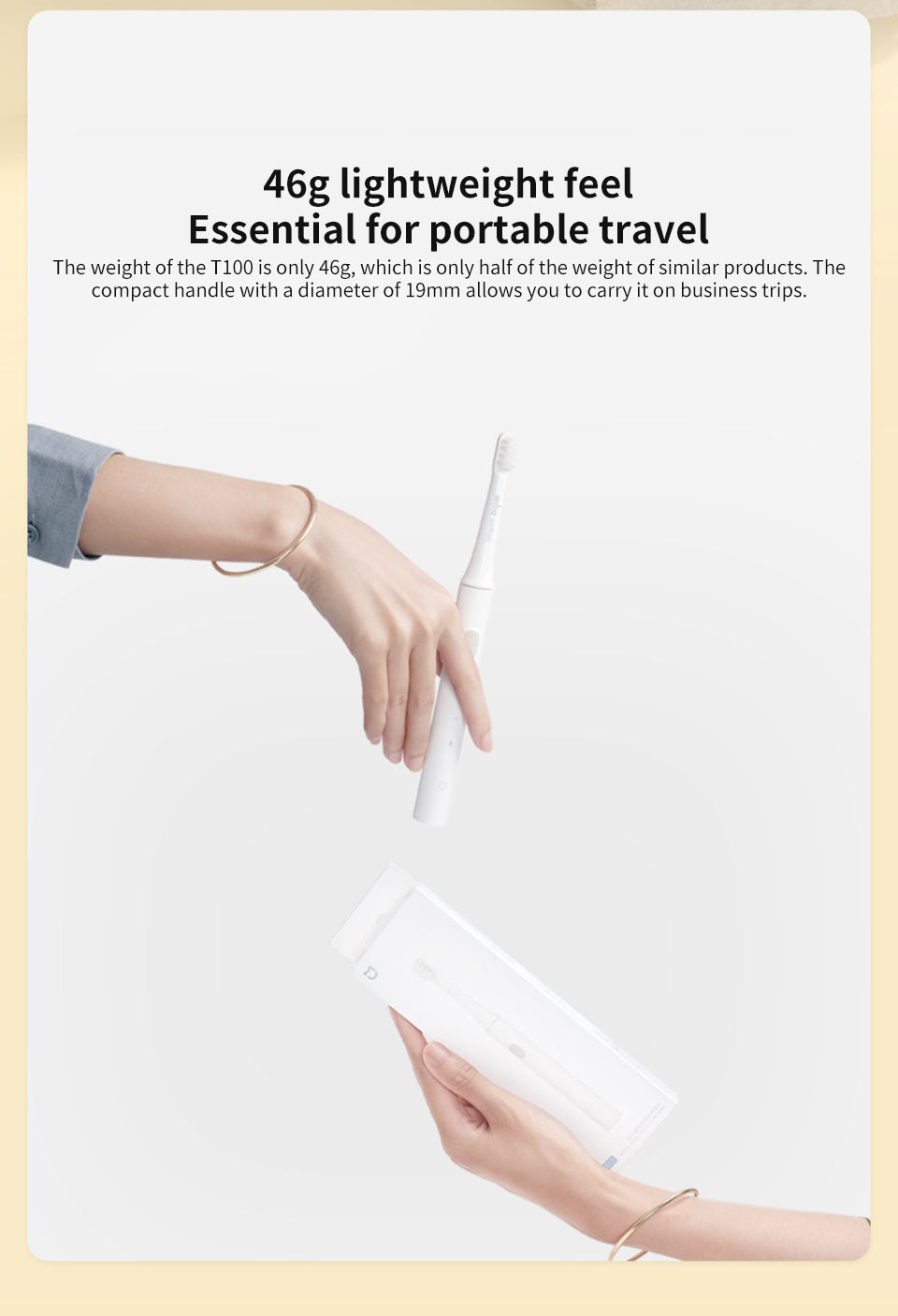 Portable USB rechargeable sonic electric toothbrush, a travel essential for optimal oral hygiene.