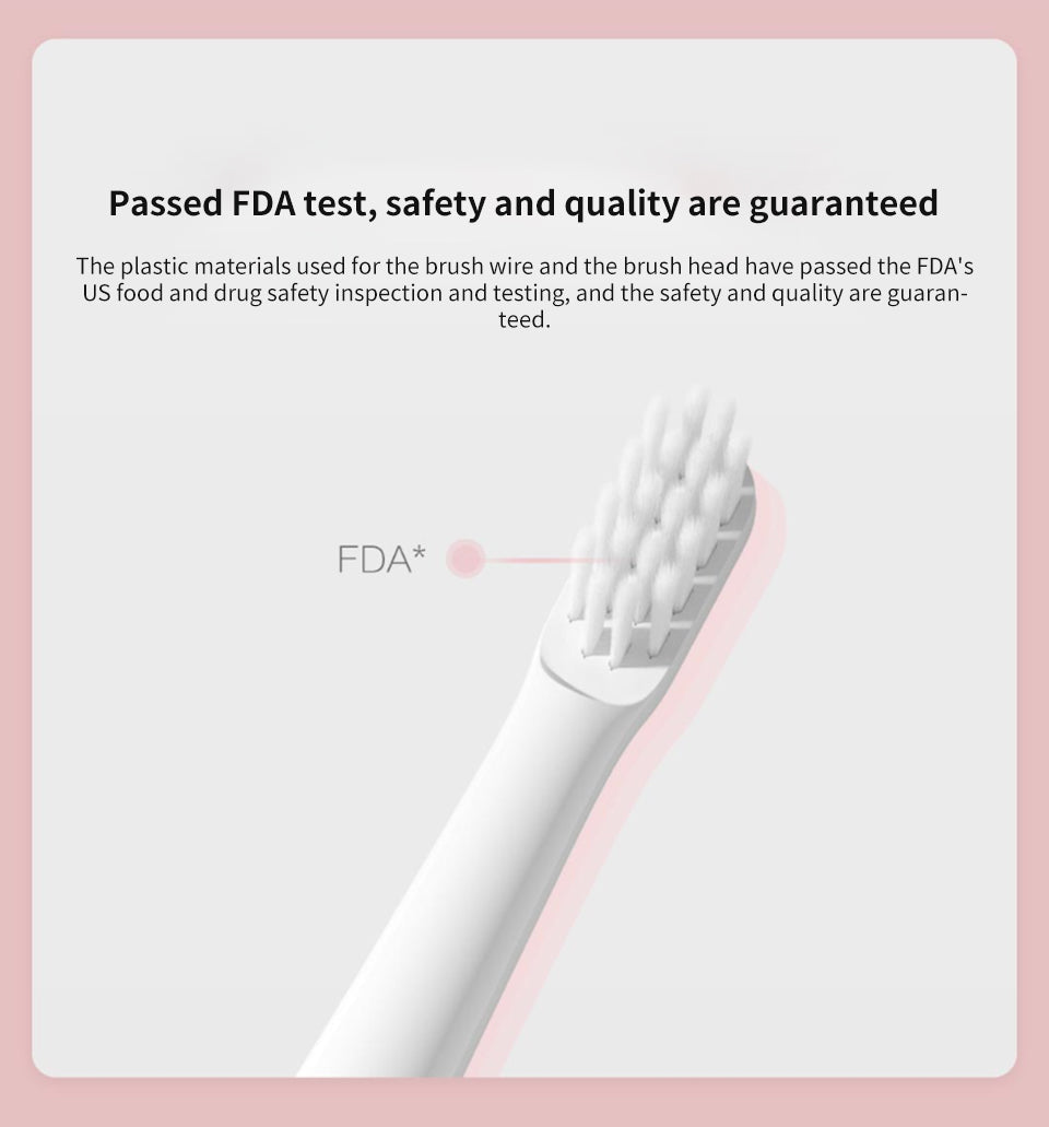 Ergonomic design of a waterproof sonic electric toothbrush for comfortable & effective brushing.