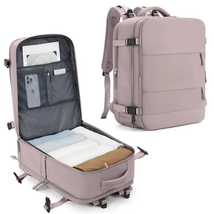 Unisex spacious black hand luggage suitcase. Perfect lightweight carry-on for effortless travel.