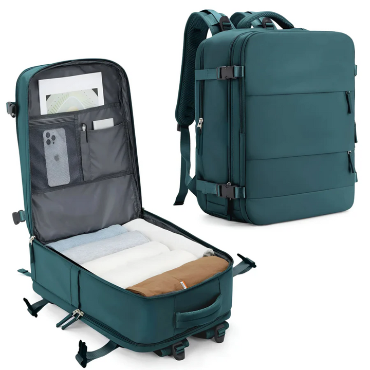 Durable hand luggage suitcase with ample capacity. Ideal weekend bag for men & women. Effortless packing.