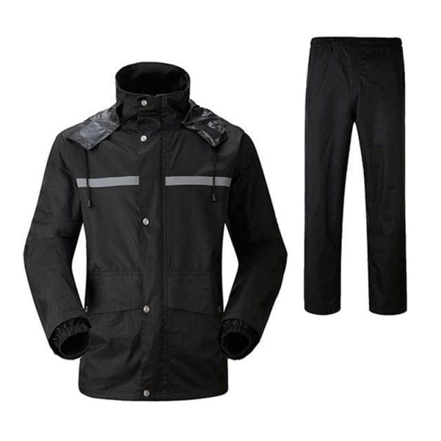 Unisex Split Trekking Raincoat Set in bright yellow, showing both jacket and pants for complete weather protection.