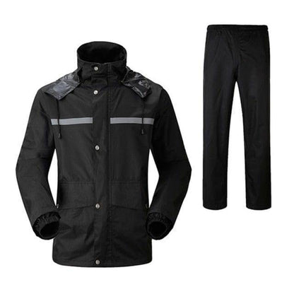 Unisex Split Trekking Raincoat Set in bright yellow, showing both jacket and pants for complete weather protection.