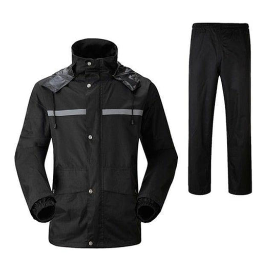 Unisex Split Trekking Raincoat Set in bright yellow, showing both jacket and pants for complete weather protection.