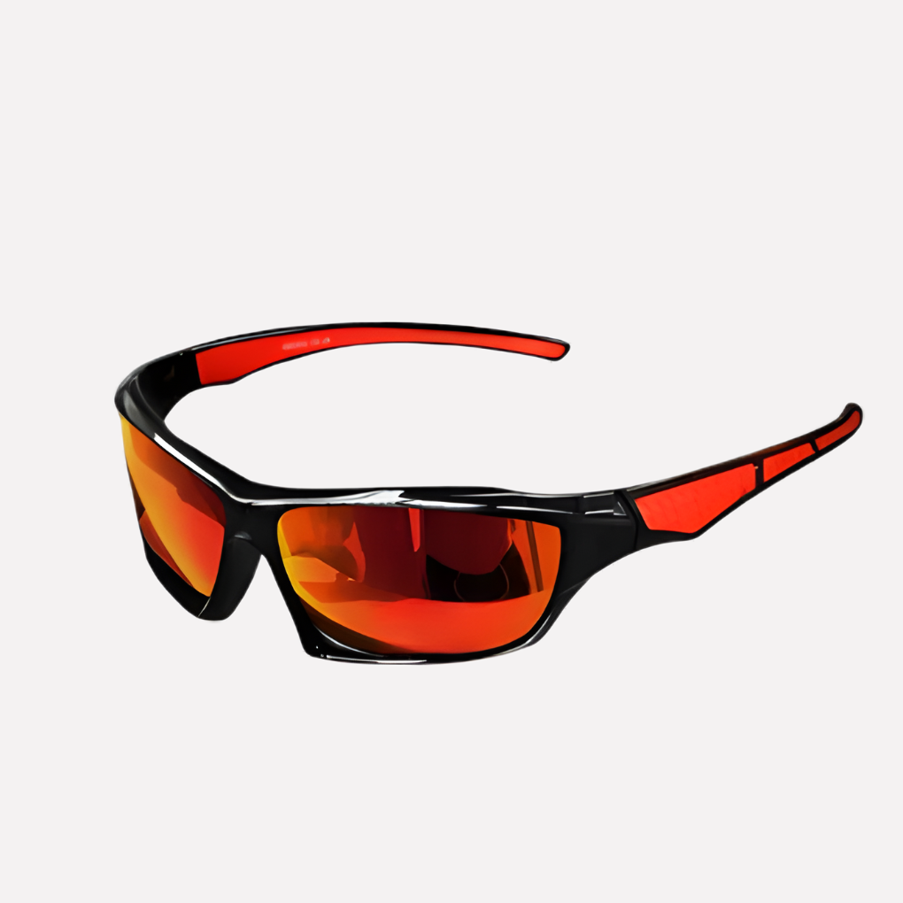 Unisex sports sunglasses with UV400 polarized lenses for outdoor athletic activities, reducing glare.
