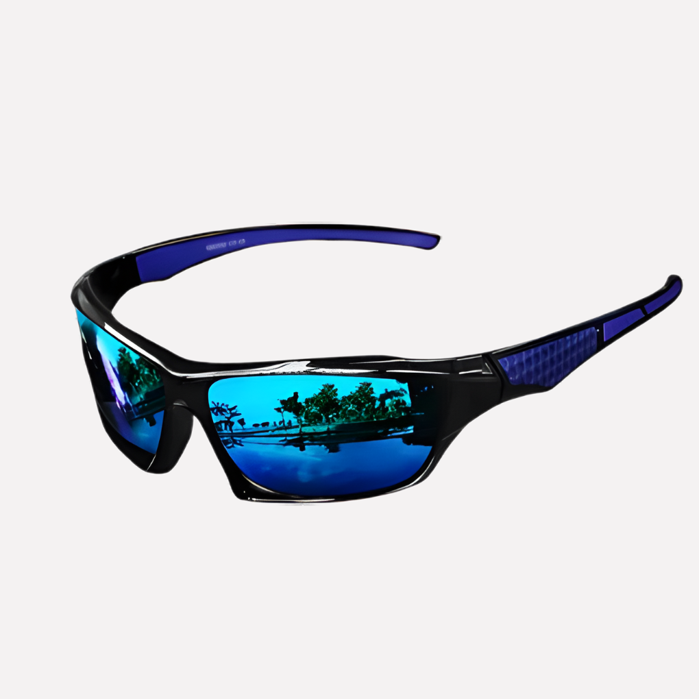 Polarized sports sunglasses for cycling & running, offering UV400 eye protection & glare reduction.