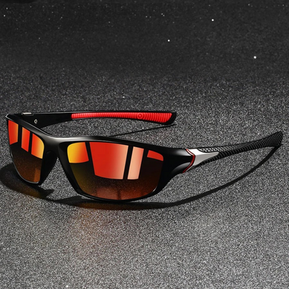 Comfortable unisex sporty sunglasses with a non-slip fit, polarized lenses, and UV protection.