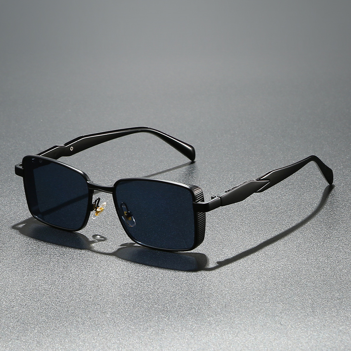 Alloy frame square fashion sunglasses. Unisex eyewear offering full UV protection & modern style.