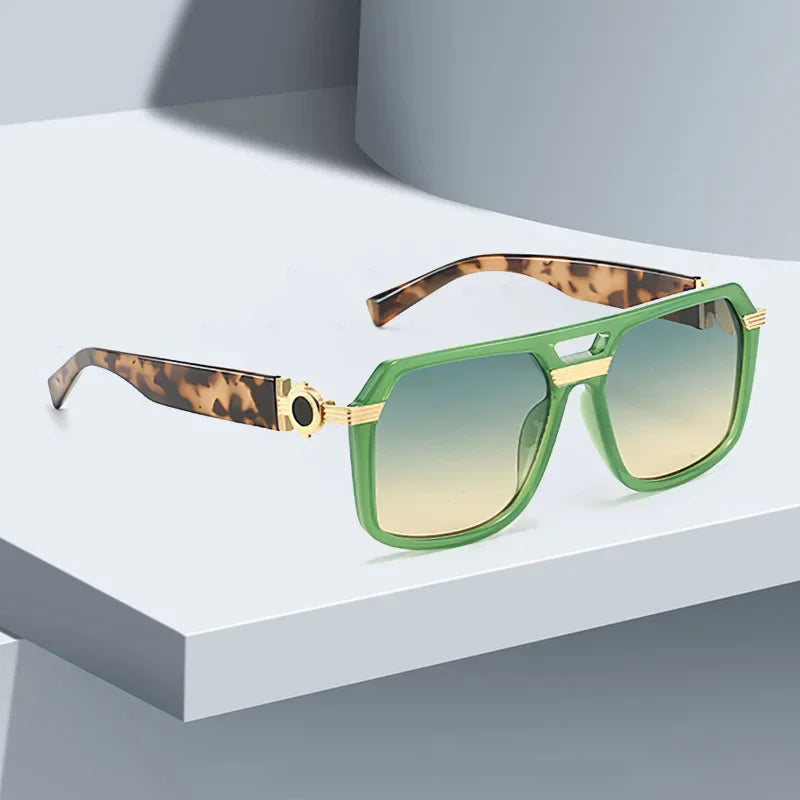 Modern square frame sunglasses with gradient lenses, providing UV400 eye protection for men & women.