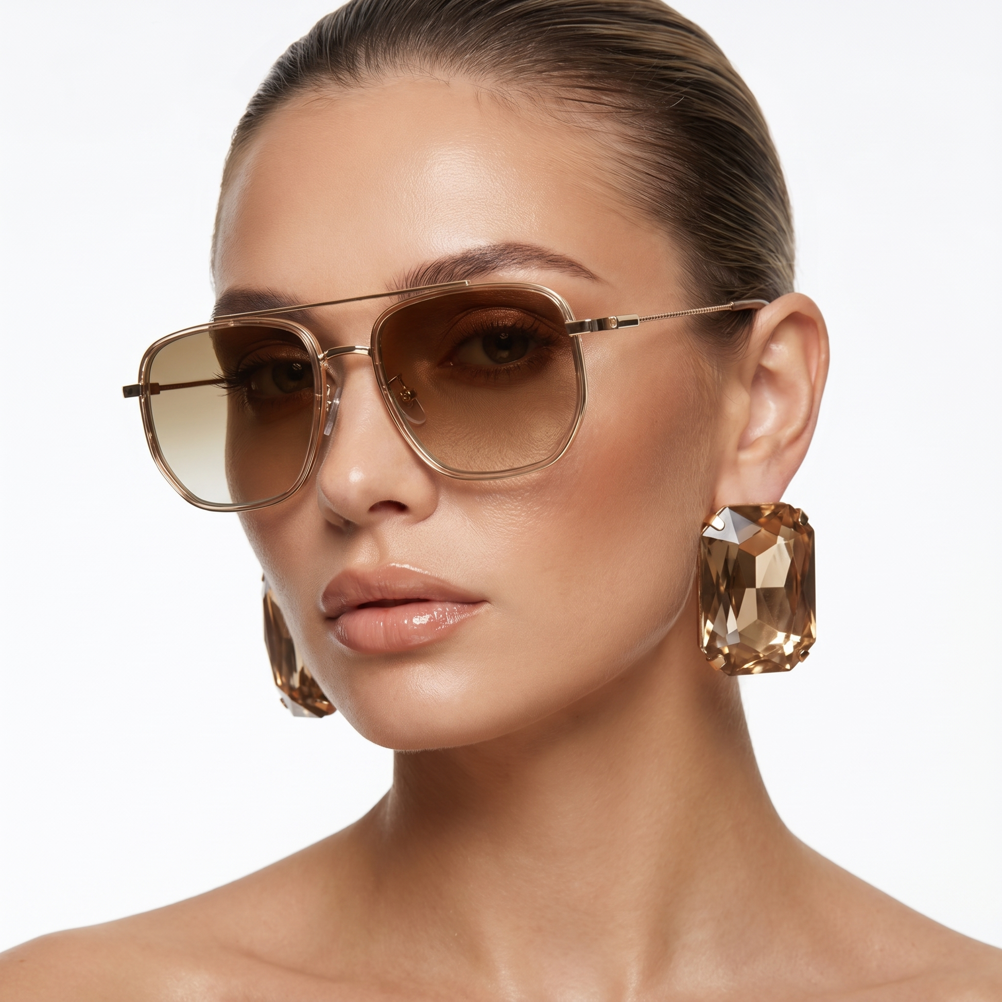 Unisex square frame sunglasses with anti-glare lenses, perfect for a contemporary look.