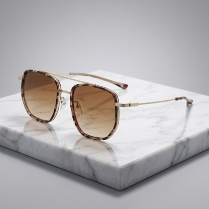 Lightweight square frame sunglasses, unisex, featuring anti-glare acrylic lenses.